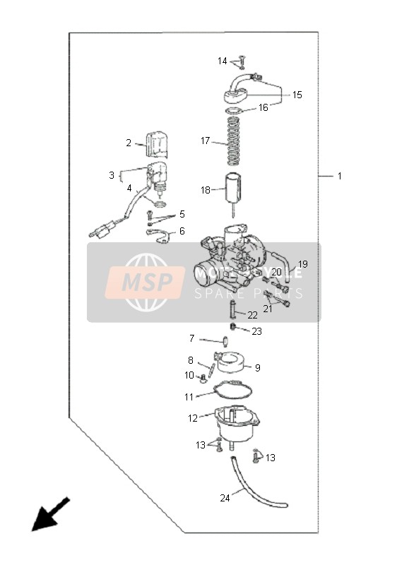 Yamaha CS50-LC JOGR 2005 Carburettor for a 2005 Yamaha CS50-LC JOGR